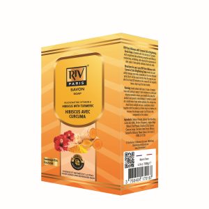 RIV Paris - Savon Gommant Éclaircissant à la Vitamine E, Hibiscus & Curcuma